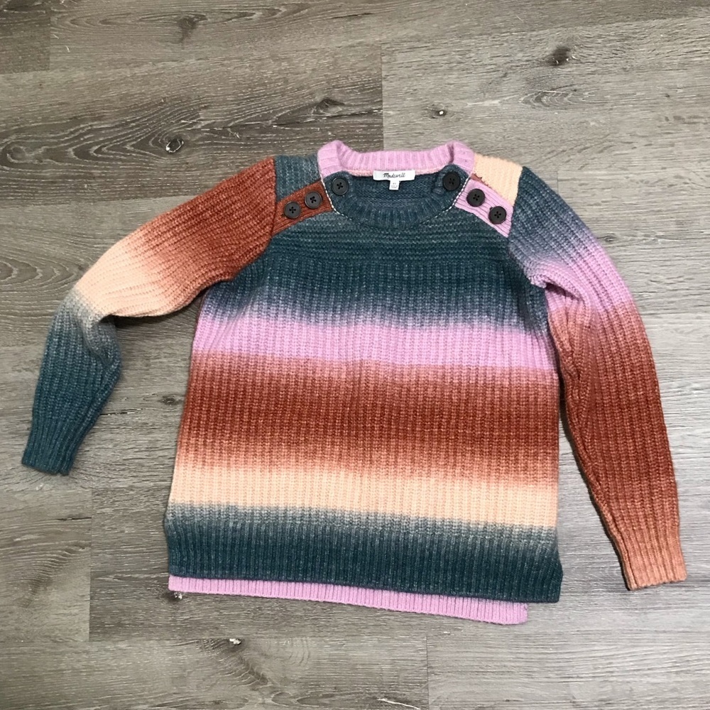 Madewell space dyed button shoulder sweater NWOT XS